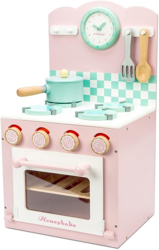 Le Toy Van - Colorful Wooden Honeybake Oven & Hob Pink Set | Wood Pretend Play Kitchen Toy Set | ... | Amazon (US)