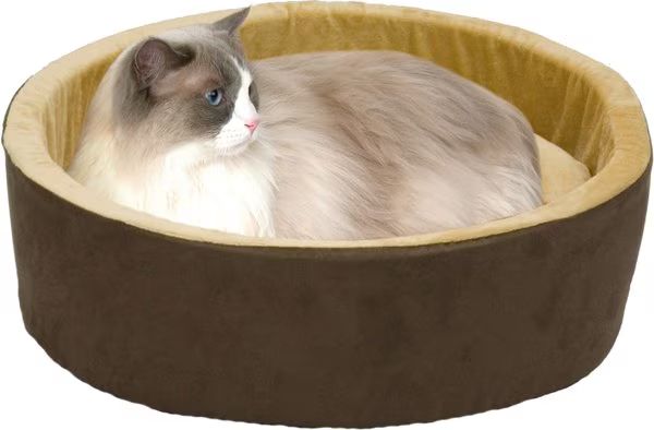 K&H Pet Products Thermo-Kitty Cat Bed, Mocha | Chewy.com