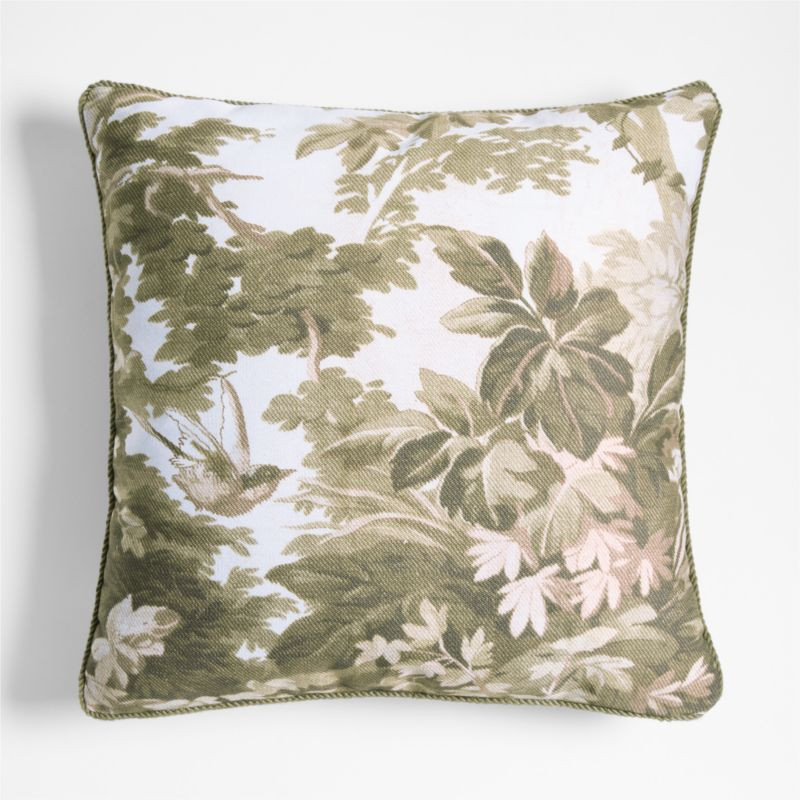 Harrow 23"x23" Dark Olive Green Outdoor Throw Pillow by Jake Arnold | Crate & Barrel | Crate & Barrel