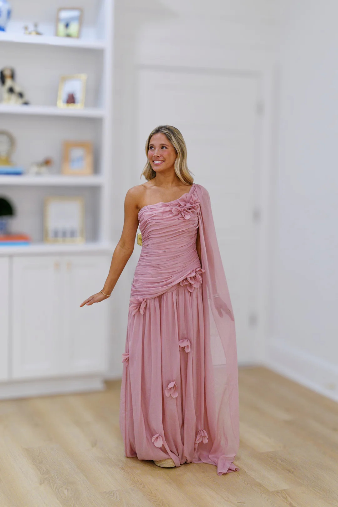 Kelsea One Shoulder Maxi Dress - Dusty Pink | Fancyd Boutiqe