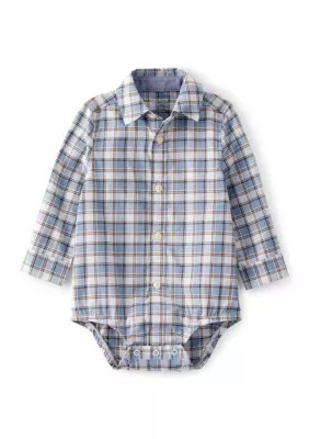 OshKosh B'gosh Baby Boys Plaid Cotton Long-Sleeve Button-Down Fashion Bodysuit | Belk