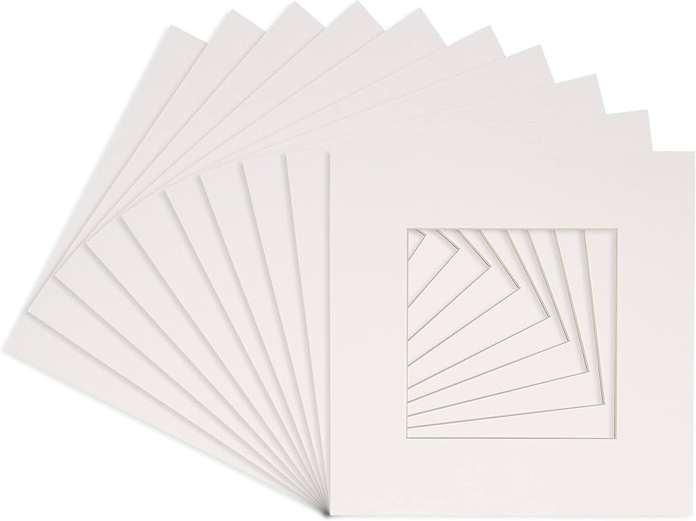 Poster Palooza 8x8 Mat for 20x20 Frame Acid-Free White 8x8 Photo Matte Made to Fit a 20x20 Pictur... | Amazon (US)