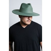 Women's Unisex Forrest Green Wide Brim Fedora, Vintage Fedora Hat Classic Felt Ribbon Band Hats | Etsy (US)