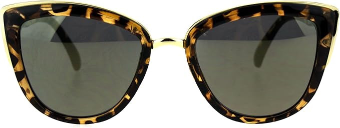 SA106 Runway Fashion Metal Bridge Trim Oversized Cat Eye Sunglasses | Amazon (US)