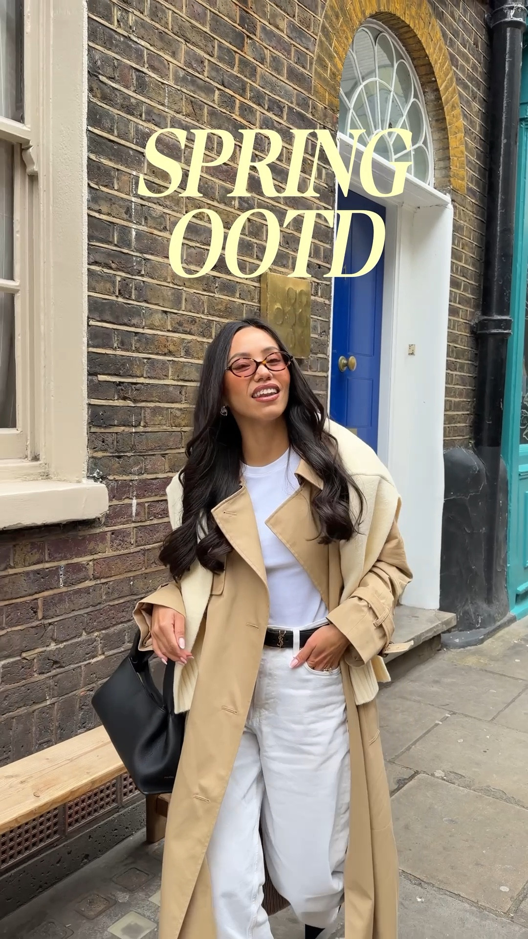 Spring OOTD in London. Styling a trench coat with an all white outfit underneath, white denim jeans and black leather accessories 

Spring outfit, trench coat 

#LTKspring #LTKjeans #LTKstyletip