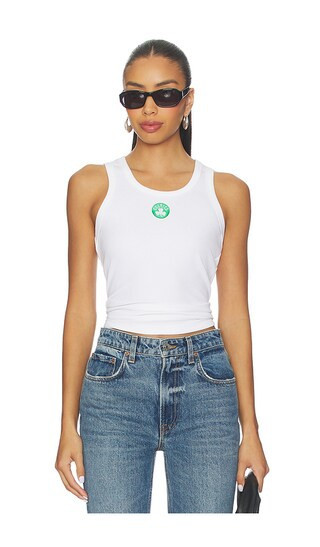 Terez x REVOLVE Celtics Scoop Neck Rib Tank Top in White. - size XL | Revolve Clothing (Global)