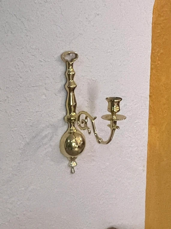 Vintage Brass Gold Wall Scone Candle Holder Made in India. - Etsy | Etsy (US)