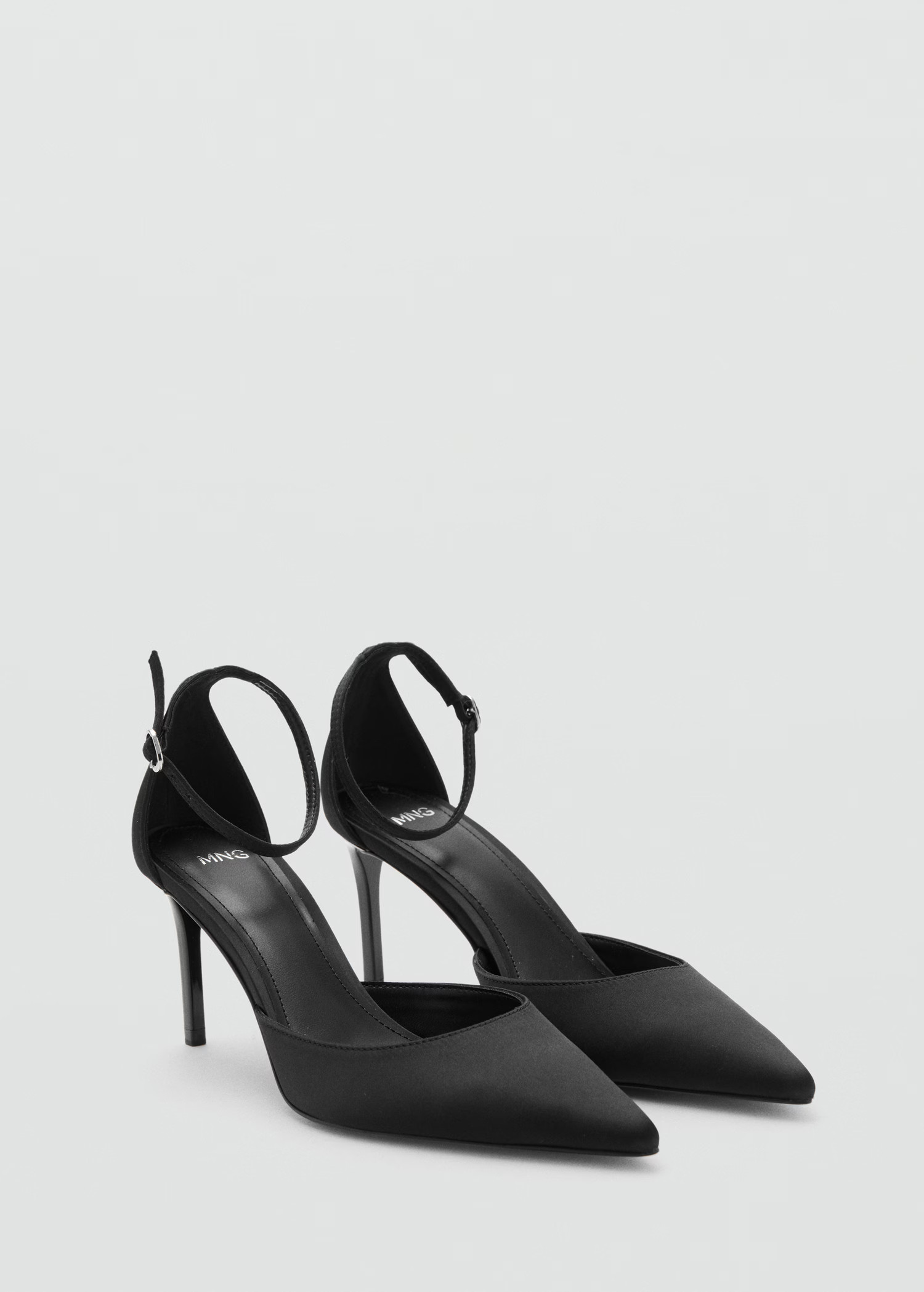 Satin court shoes with ankle straps | Mango (US/MX/AU)