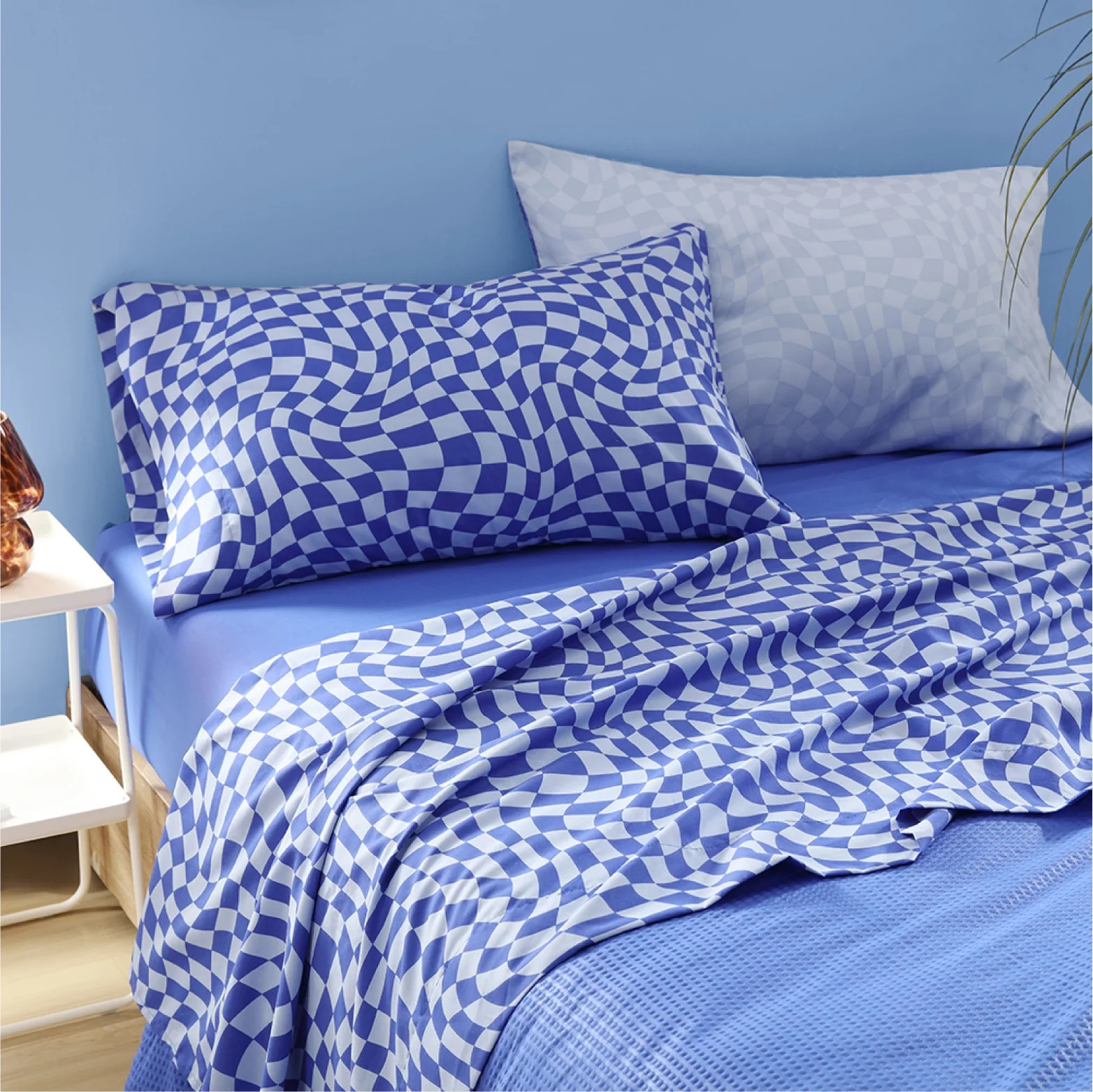Urban Shop 6 Piece Blue Check Mix and Match Sheet Set, Twin/XL | Walmart (US)