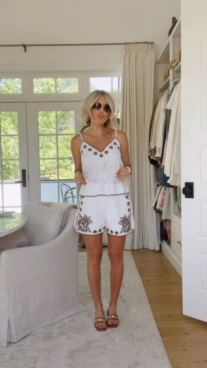 I mean how good is this set! I love brown and white for a chic, elevated coastal look! This would be perfect as a cover up, mix and matched or worn as is! Wearing XS 

Loverly grey, loft finds, linen shorts set, eyelet embroidered white set

#LTKSeasonal #LTKTravel #LTKootd