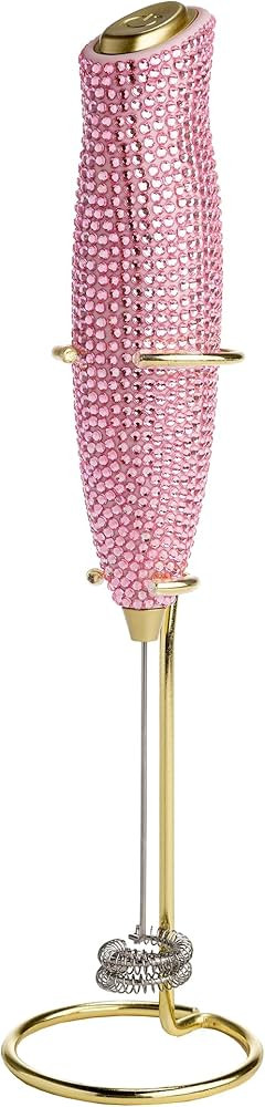 Paris Hilton Electric Rhinestone Handheld Milk Frother with Double Coil Head Whisk and Gold Metal... | Amazon (US)