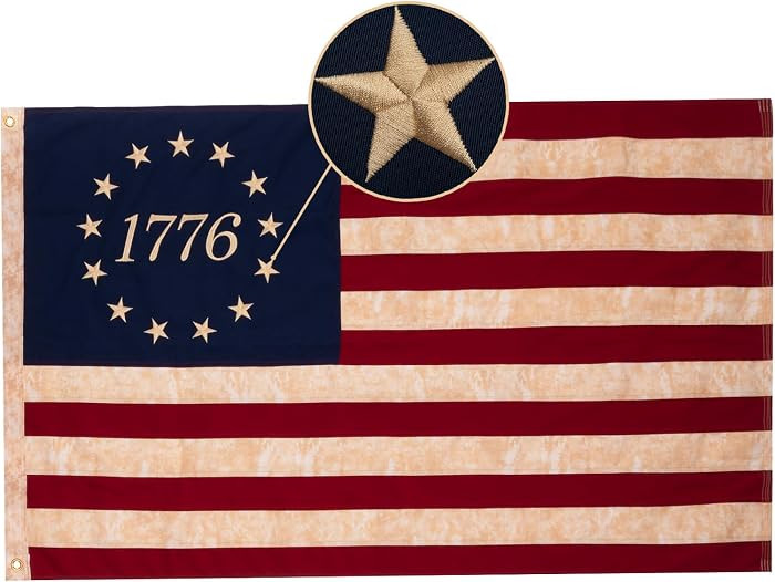 Homissor Cotton 1776 Betsy Ross Flag Tea Stained American Flags 3x5 Ft Vintage 13 Stars Colonies ... | Amazon (US)