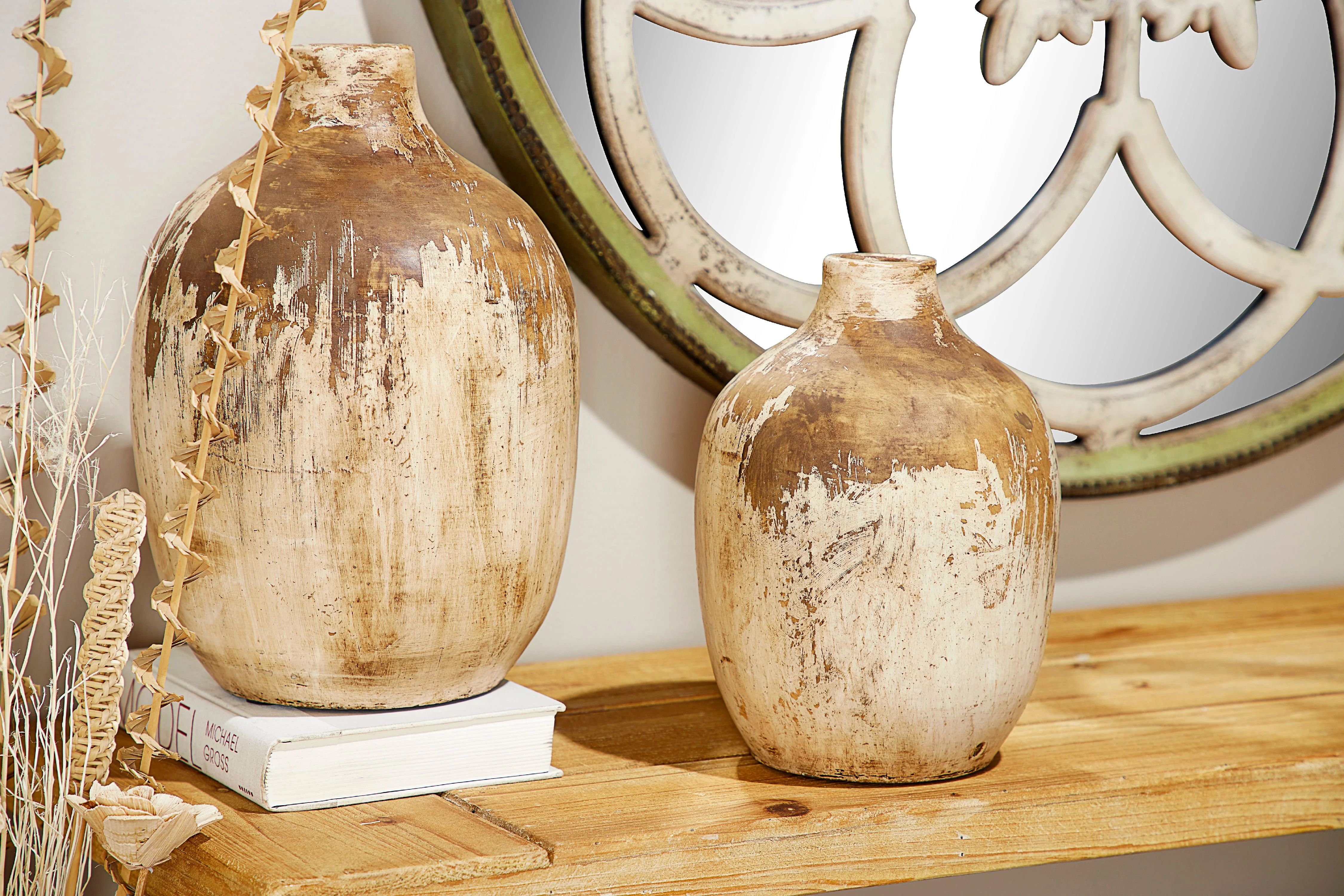 DecMode 7"W, 10"H Terracotta Farmhouse Vase, Beige, 1 - Piece - Walmart.com | Walmart (US)