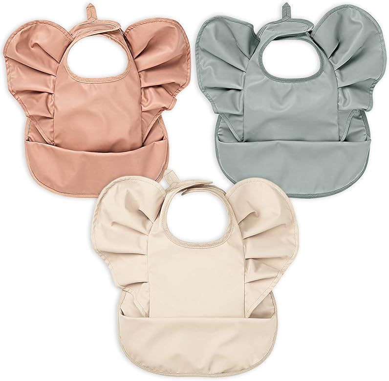 Baby and Toddler Waterproof Bib ,Food Catcher Pocket Fast Ideal Feeding Bib for Babies and Infants ， | Amazon (US)