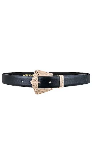 Hammered Buckle Belt in Black | Revolve Clothing (Global)