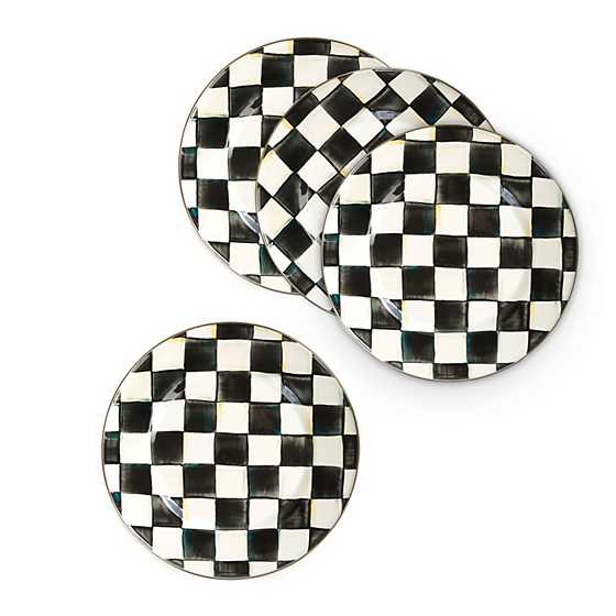 Courtly Check Enamel Dinner Plates - Set of 4 | MacKenzie-Childs