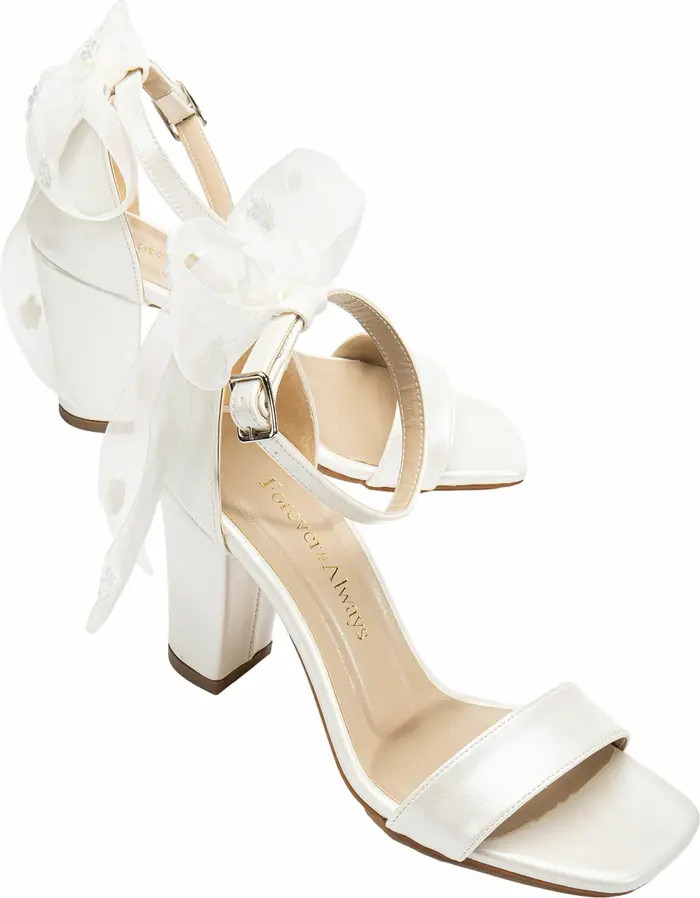 Rafaelle Bridal Sandals with Lace Back Bow | Nordstrom
