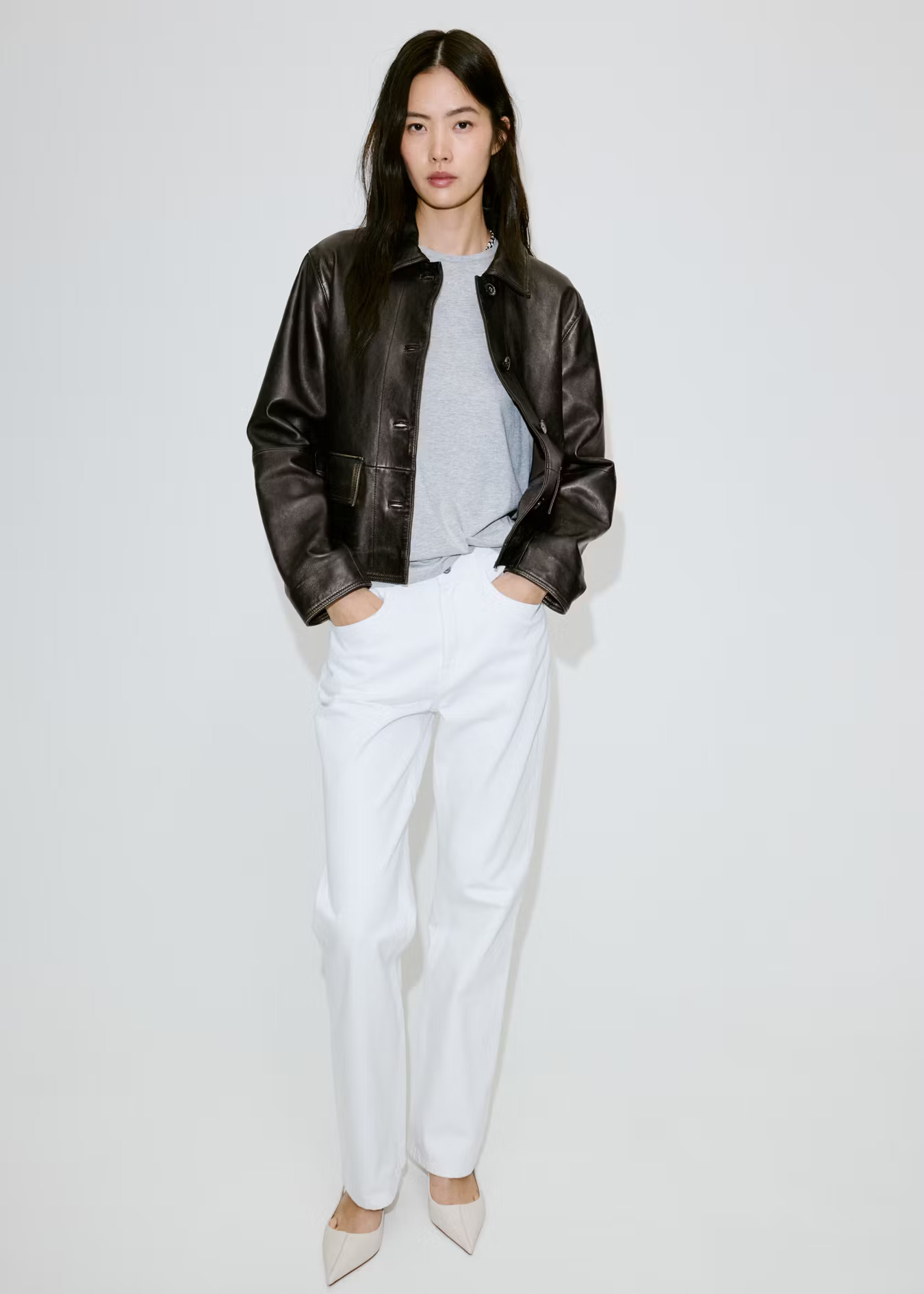 Leather jacket with worn effect | Mango (US/MX/AU)