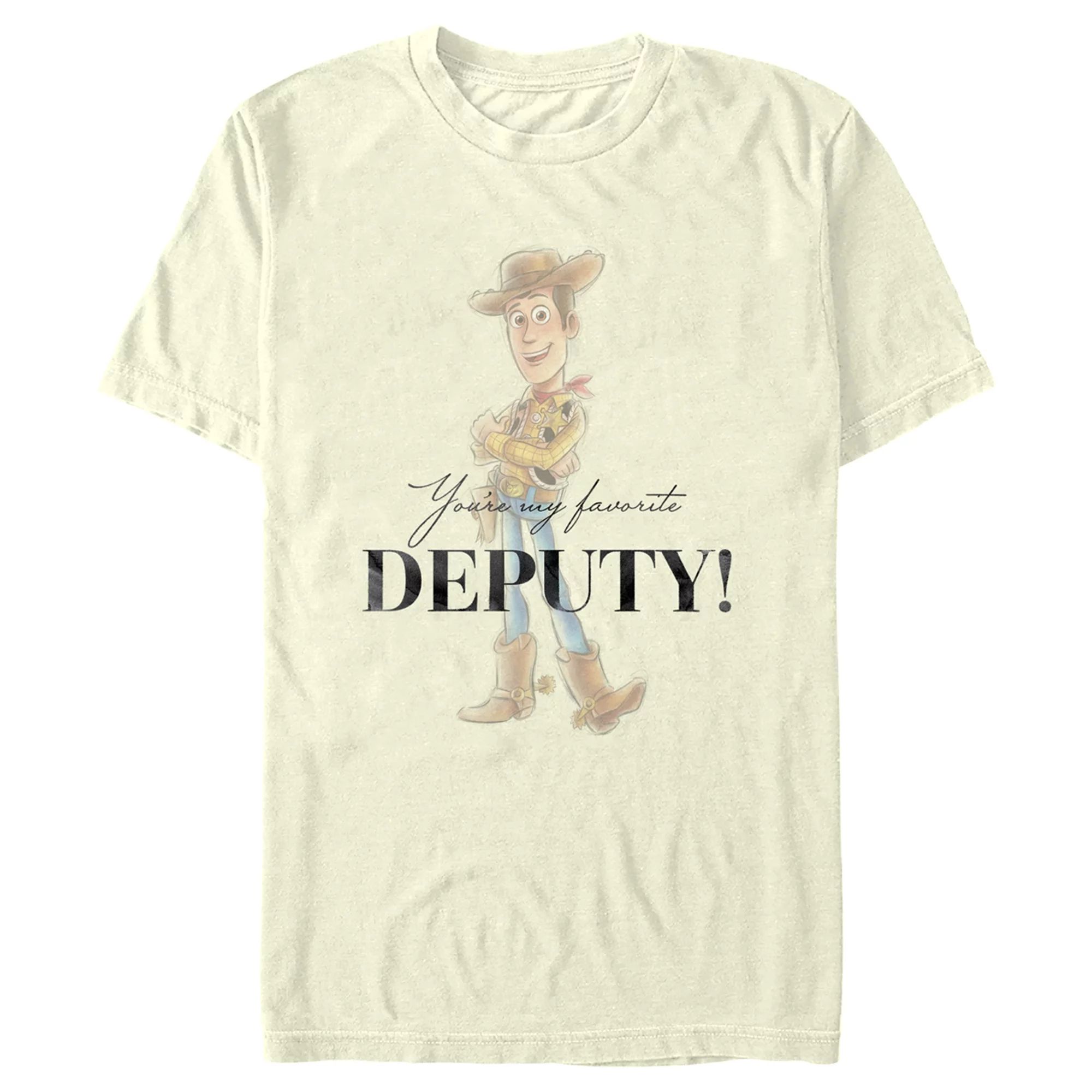 Men's Toy Story Woody You're my Favorite Deputy  Graphic Tee Beige Medium - Walmart.com | Walmart (US)
