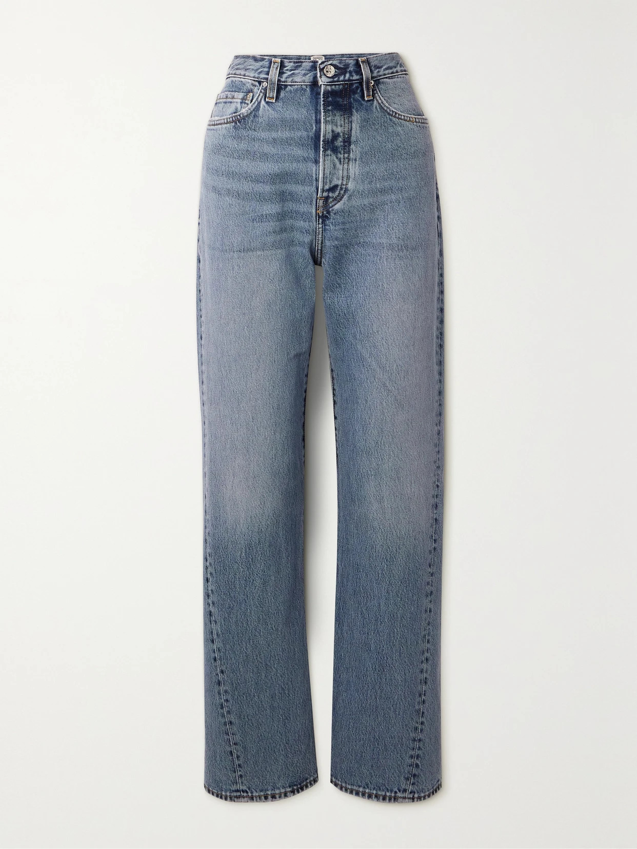 TOTEME - Twisted Seam High-rise Straight-leg Jeans - Blue | NET-A-PORTER (US)