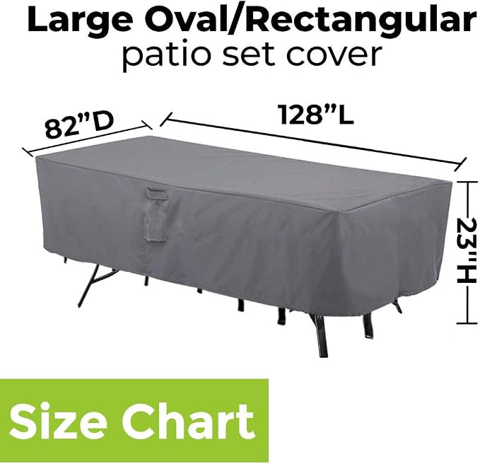 M&H Patio Furniture Covers, Outdoor Furniture Covers Waterproof with Handles and Durable Hem Cord... | Amazon (US)