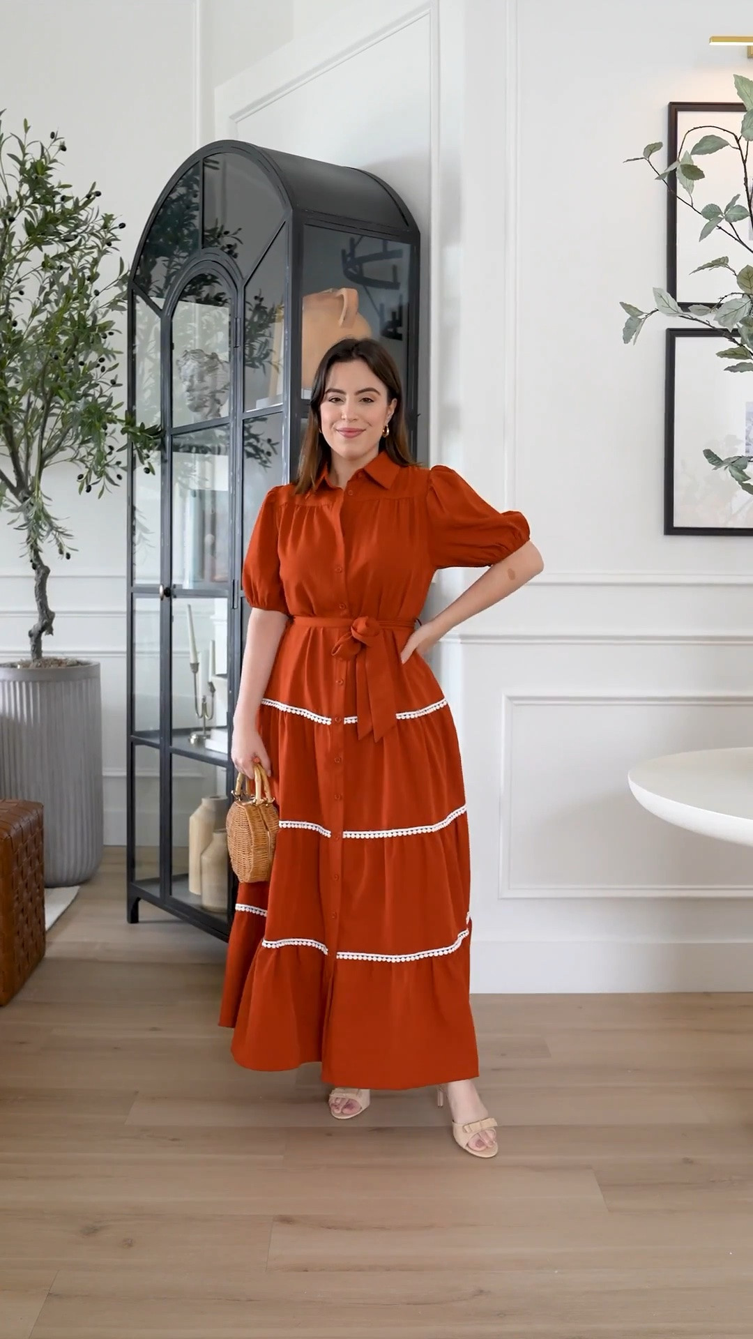 This Amazon dress is such a flattering find — the rust shade and those tiered skirt details make it such a go-to for any occasion! Wearing size small for reference.

rattan bag, kitten heel mules, feminine style, boho chic, flattering dress, warm tones, petite fashion, modest fashion, affordable style

#LTKootd #LTKPetite #LTKU
