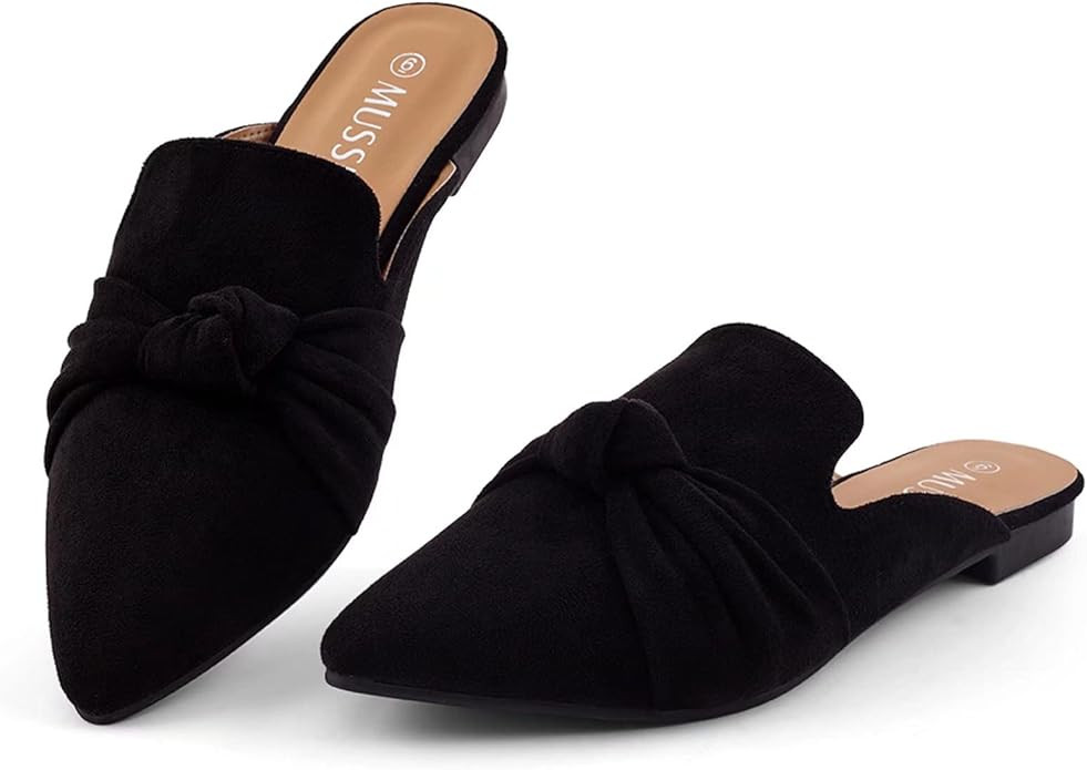 MUSSHOE Women's Slip On Comfortable Pointed Toe Mules | Amazon (US)