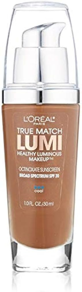 L'Oreal Paris True Match Lumi Healthy Luminous Makeup, C7-8 Nut Brown Cocoa, 1 fl; oz. | Amazon (US)