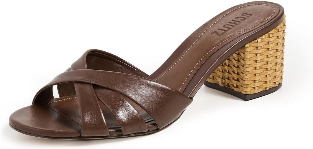 SCHUTZ Women's Keffa Mid Block Sandals | Amazon (US)