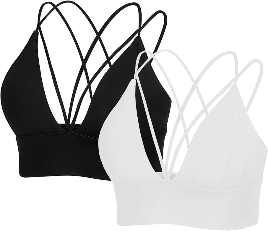 MotoRun Bralettes for Women, Strappy Sports Bra Push up Bralette Sexy Bras Rave Top | Amazon (US)