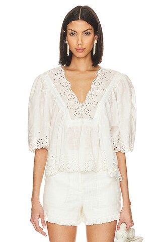 Free People Costa Eyelet Top in Bright White from Revolve.com | Revolve Clothing (Global)