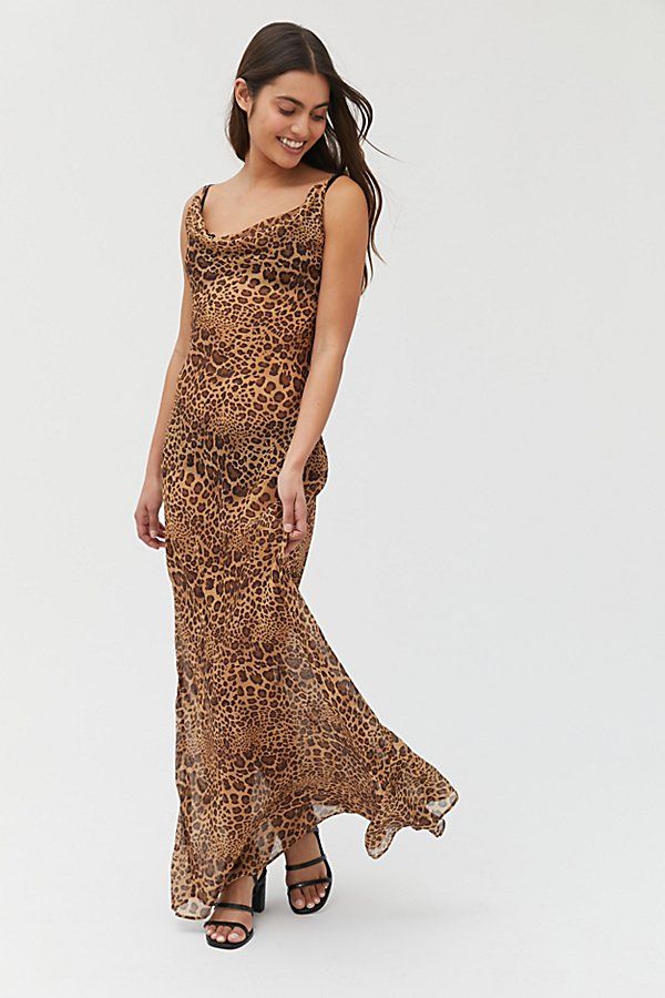 Neon Blonde Leopard Print Slip Dress | Urban Outfitters (US and RoW)