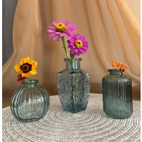 Vintage-Inspired Blue Glass Bud Vases, Sold Individually Or As A Set | Etsy (US)