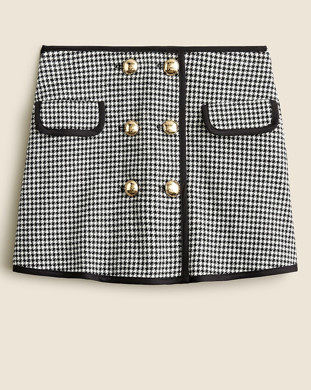 Girls' button-front skirt in houndstooth | J. Crew US