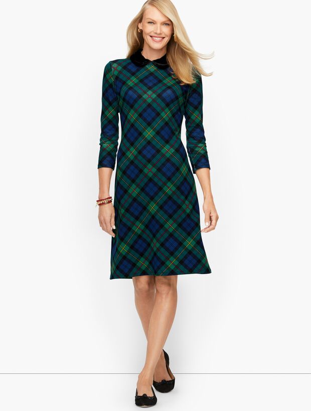 A-Line Dress - Black Watch Tartan | Talbots