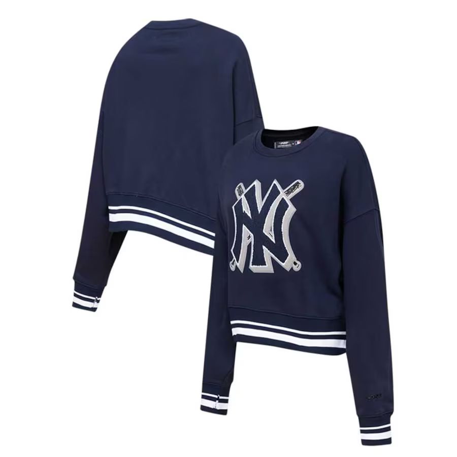Women's New York Yankees Pro Standard Navy Mash Up Pullover Sweatshirt | MLB Shop