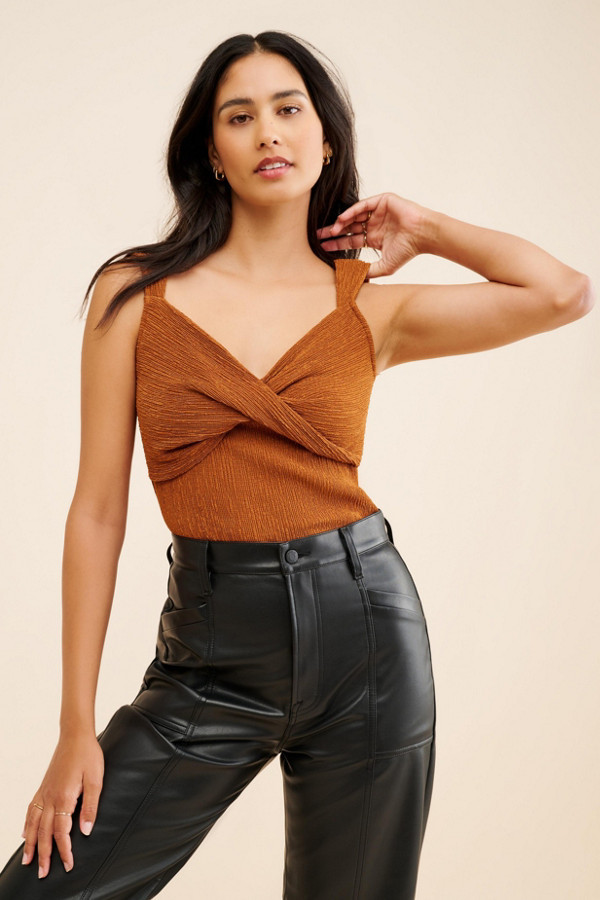 Twist-Front Shimmer Tank | Nuuly