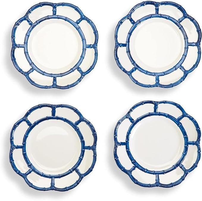 Two's Company Set of 4 Blue Bamboo Touch Accent Plate | Amazon (US)