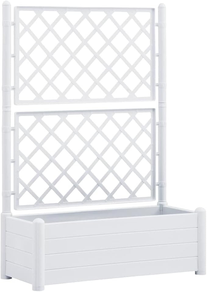 vidaXL Garden Raised Bed with Trellis, Raised Bed for Flowers and Plants, Planter with Drainage H... | Amazon (US)