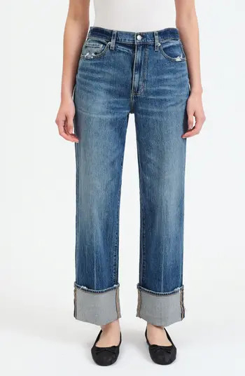 DAZE Eastside High Waist Cuff Crop Straight Leg Jeans in Rush Hour at Nordstrom Rack, Size 28 | Nordstrom Rack