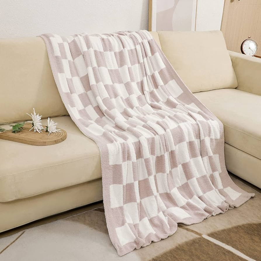 DOOWELL Checkered Blanket Throw Soft Knit Blanket with Checkerboard Grid Pattern for Couch Sofa B... | Amazon (US)