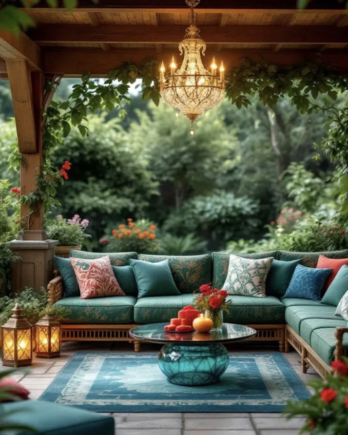 Bold emerald/sapphire outdoor lounge with fire pit

Outdoor luxury meets bold style.
This charcoal sectional with emerald and sapphire pillows creates the ultimate fire pit lounge. Weather-resistant pieces that don’t sacrifice elegance. Tap to shop the complete look! 

#luxuryoutdoorfurniture #outdoorsectional #firepit #patiogoals #outdoorliving #jeweltonedecor #luxurypatio #summerpatio #outdoorentertaining #patiostyle


#LTKHome