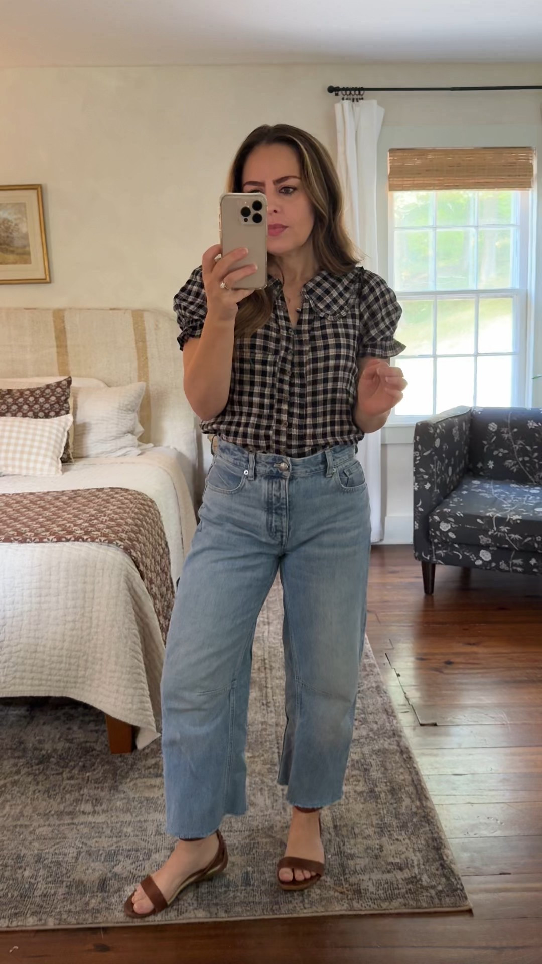 Perfect fall shirt, and my favorite barrel jean are on sale through the LTK app for 20% off. Use code LTK20