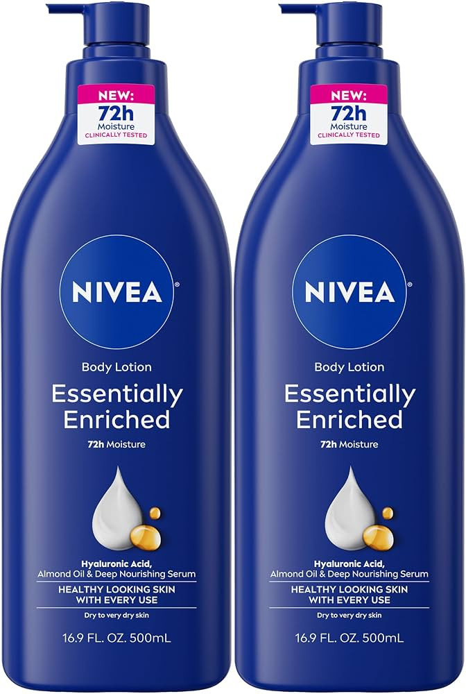 NIVEA Essentially Enriched Body Lotion for Very Dry Skin with Hyaluronic Acid, Almond Oil and Dee... | Amazon (US)