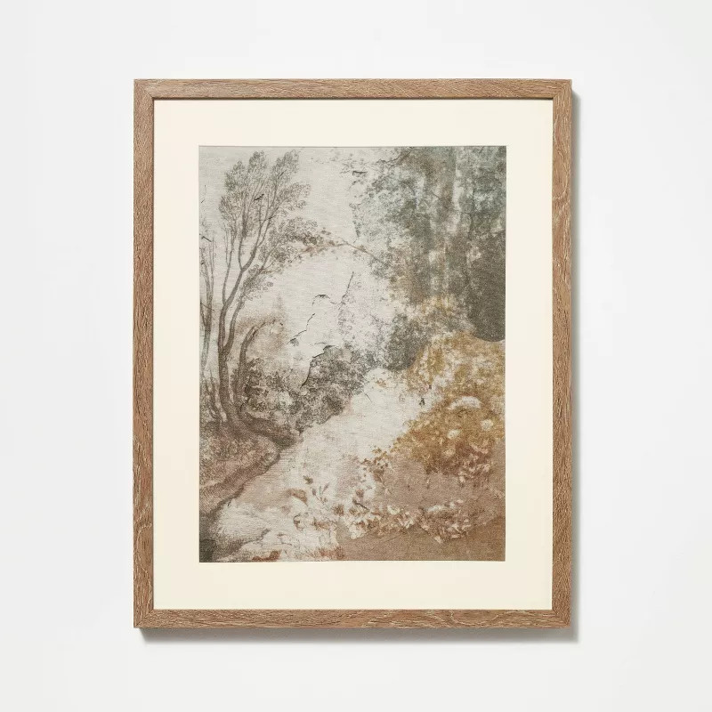 16" x 20" Ancient Fresco Linen Framed Wall Art Print - Threshold™ designed with Studio McGee | Target