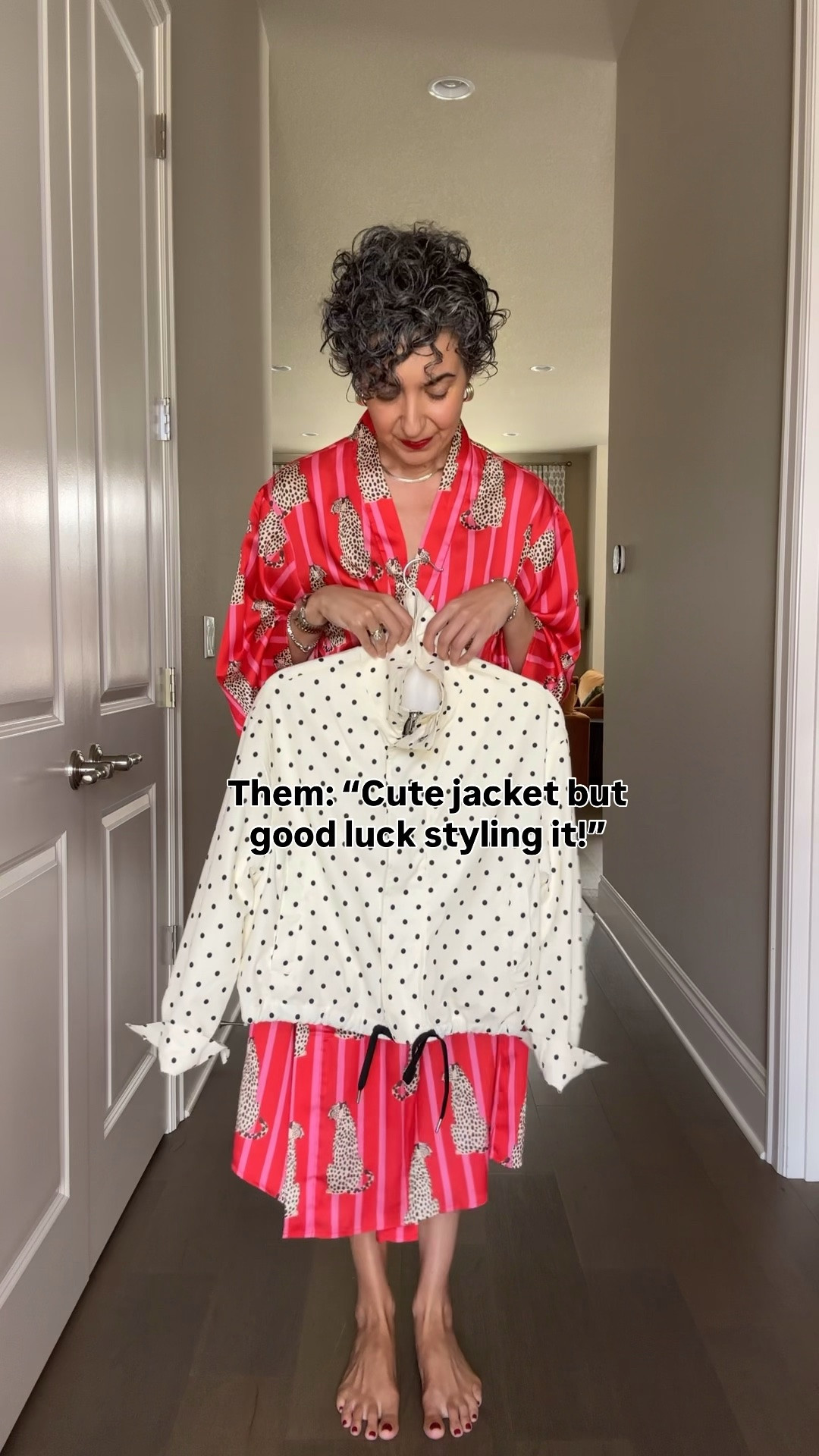 By request! My Polka Dot Jacket styled 6 ways! This jacket runs TTS (I’m in a small) it’s fully lined, has pockets, great quality and really comfortable all year round!

#LTKSeasonal #LTKOver40 #LTKgrwm