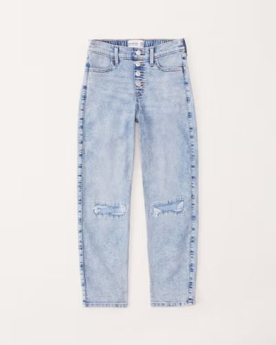 girls high rise mini mom jeans | girls | Abercrombie.com | Abercrombie & Fitch (US)