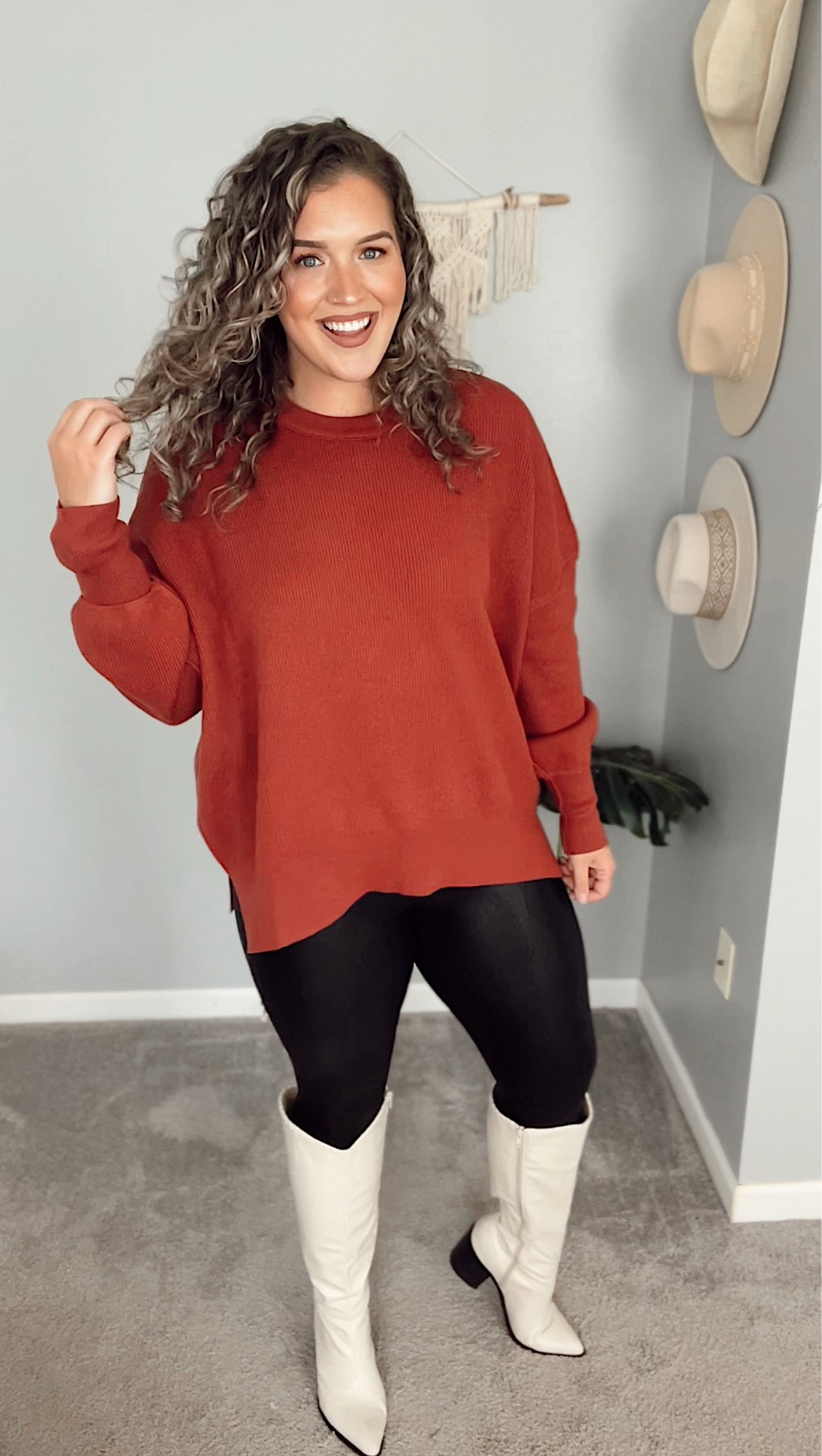 Midsize Fall Pumpkin Patch Outfit Idea 🎃🍂🌾 
Sweater - L 
Leggings - XL, need a L for my true size!
Boots - Wide calf, 16” calves and fits with room 
#pumpkinpatch #midsizeoutfits #falloutfits #fallfashion #leggings #leatherleggings #fauxleather #boots #whiteboots #tallboots #widecalfboots #sweater #oversizedsweater #affordablefashion #outfitideas #curvystyle #ootd #thanksgivingoutfit #freepeopledupe #tunic #easystreettunic 

#LTKunder50 #LTKcurves #LTKSeasonal