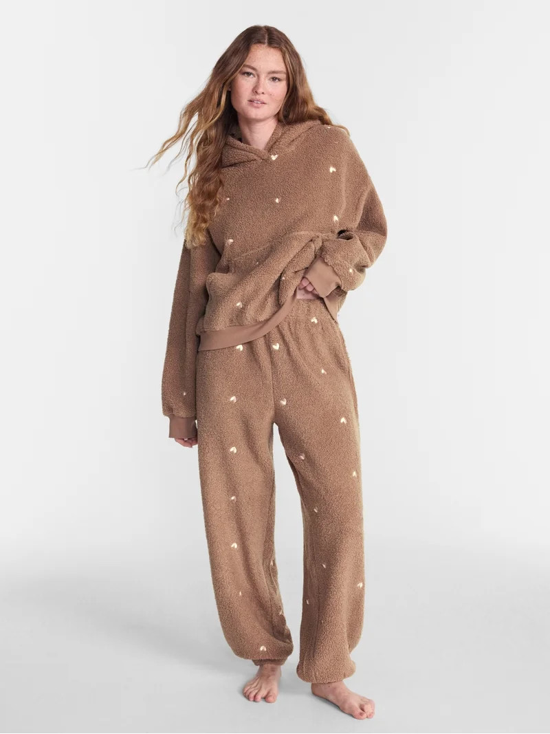 No Boundaries Cozy Teddy Joggers, 29.5'' Inseam, Women's XS-2X | Walmart (US)