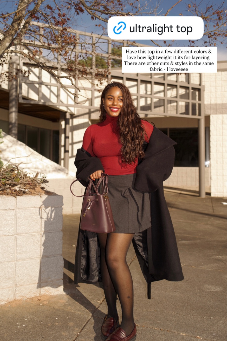 I have this top in a few different colors now and I absolutely love it! It’s so lightweight and cozy, making it perfect for layering in your winter outfit. I love this cherry red color for the holiday season but they also have it in a lot of chic neutrals like dark brown and beige! Under $70, you definitely need this top for your winter wardrobe! … For more links to christmas decor, red light mask, holiday party must-haves, triangle scarves, follow me on LTK! ✨

#LTKootd #LTKFindsUnder100 #LTKgrwm